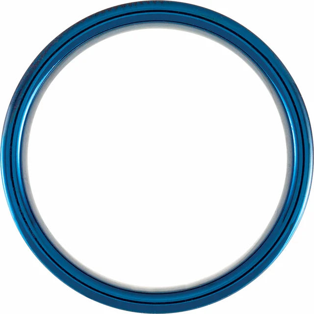 Blue PVD Tungsten 6mm Grooved Band