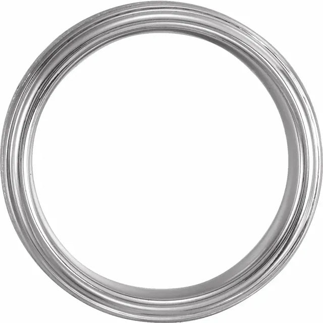 Cobalt 8mm Flat Edge Band with Brush Finish