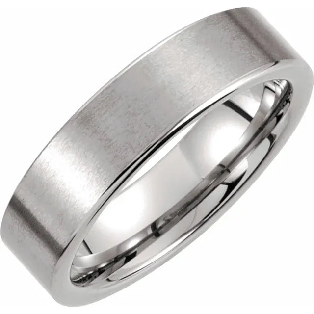 Tungsten 6mm Flat Satin Band