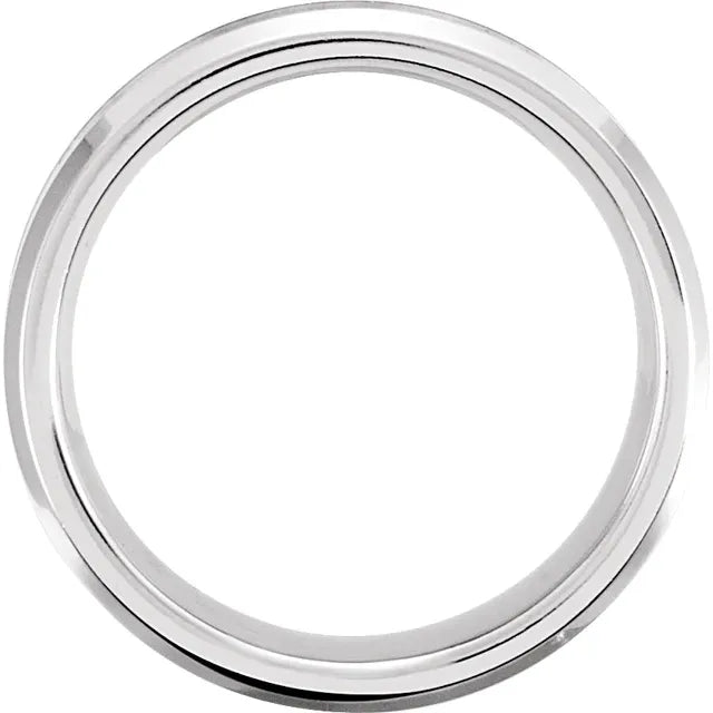 Cobalt 8mm Beveled-Edge Band With Black Carbon Fiber Inlay