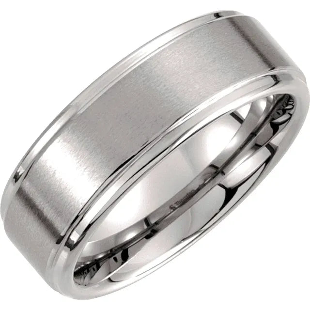 Tungsten 8mm Rounded Edge Band with Satin Finish