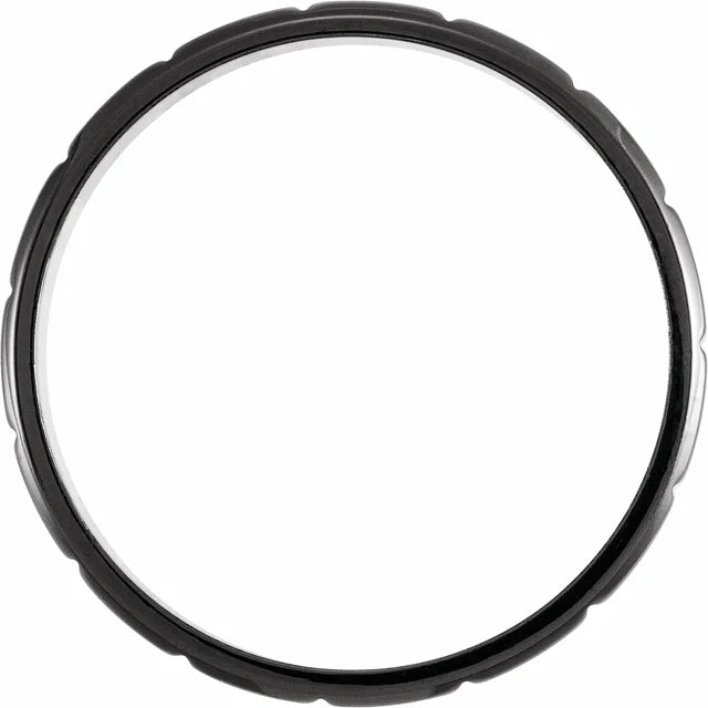 Black PVD Titanium 6mm Grooved Band