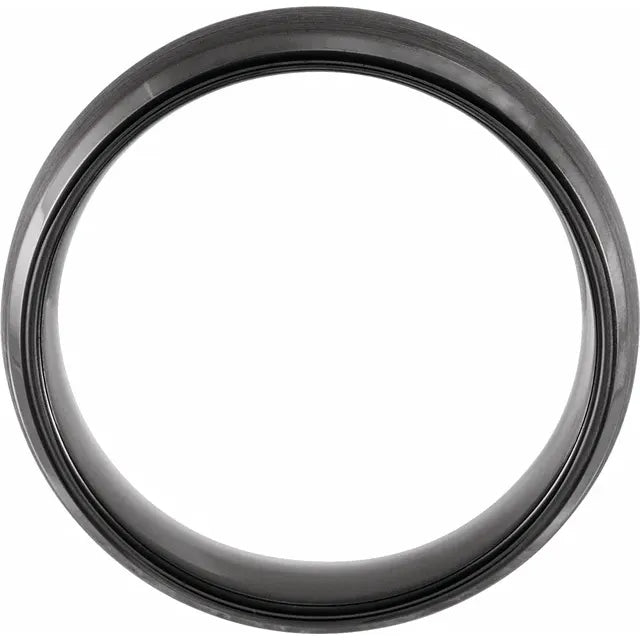 Black PVD Tungsten 6mm Beveled-Edge Band