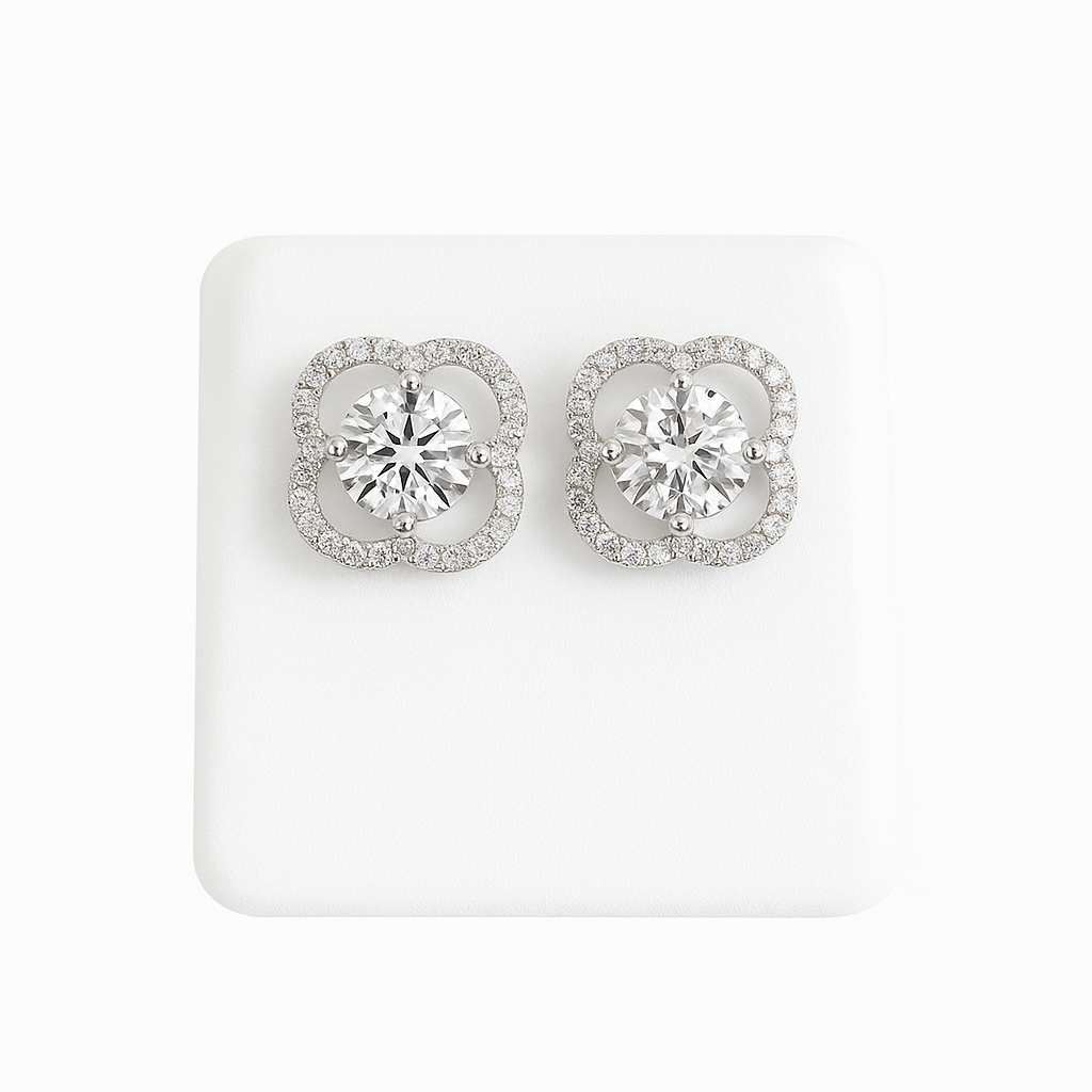 14KT White Gold 2.17ct Lab Grown Diamond earrings