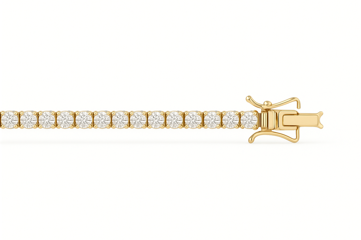 14KT YG Round 2.58ct Lab Grown Diamond Tennis Bracelet (E-F VS)