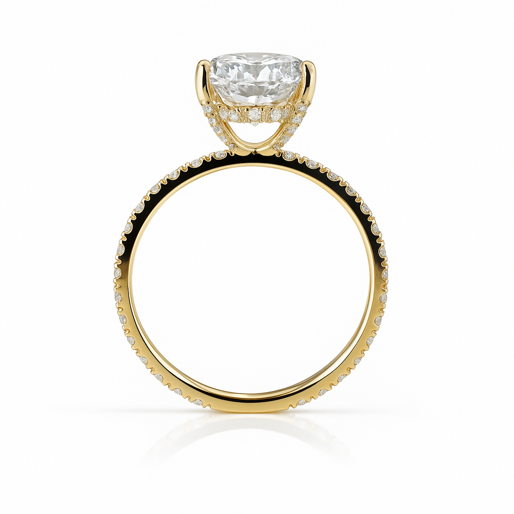 14Kt YG 4.90CT Radiant Cut Lab Grown Diamond Ring