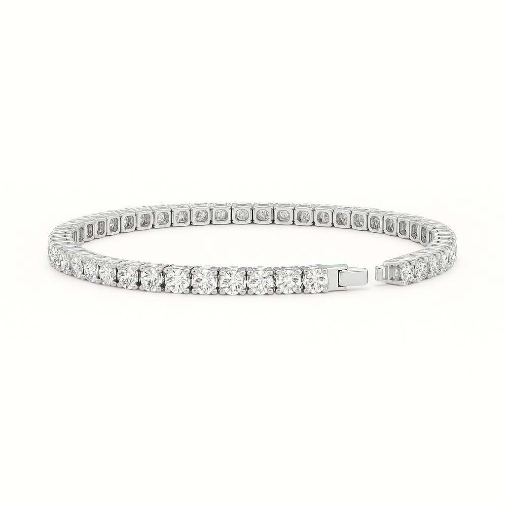 14KT WG Round 5.54ct Lab Grown Diamond Tennis Bracelet (E-F VS)