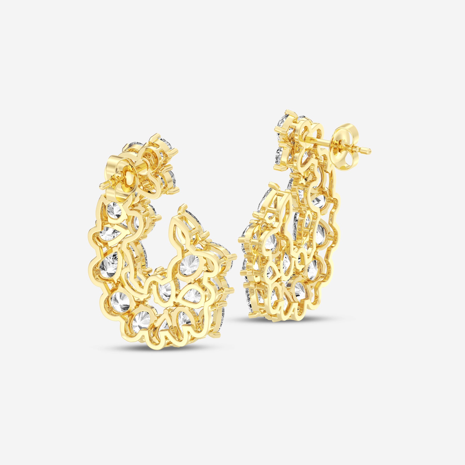 Unique Oval / Pear 10.86CT Lab Diamond Stud Earrings
