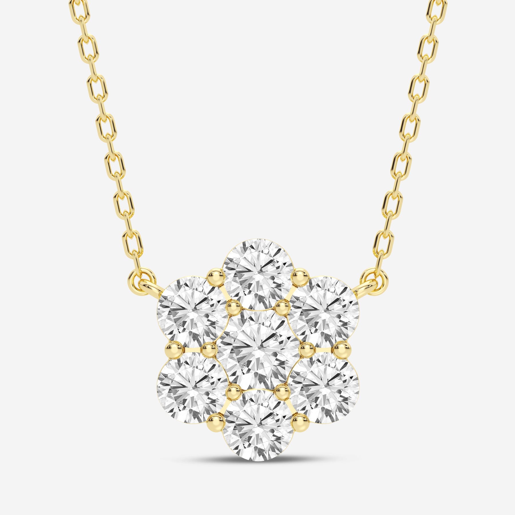 Round Flower Shape 0.22CT Lab Diamond Necklace