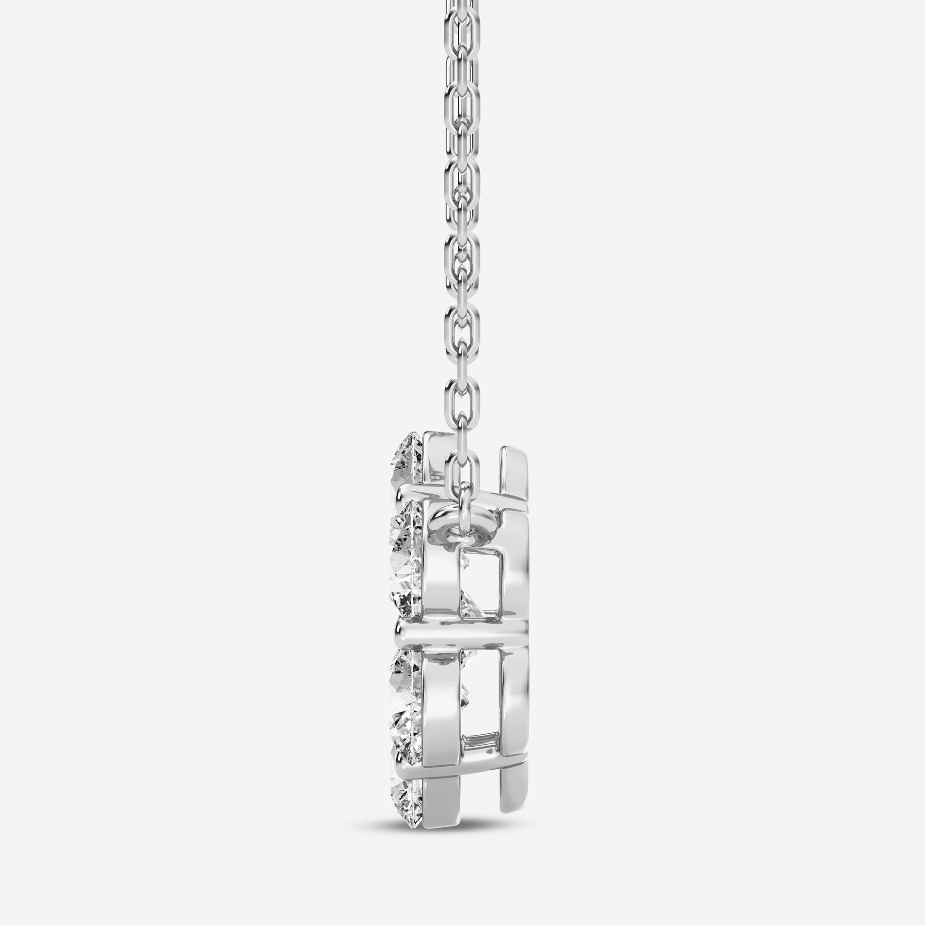 Round Flower Shape 0.22CT Lab Diamond Necklace