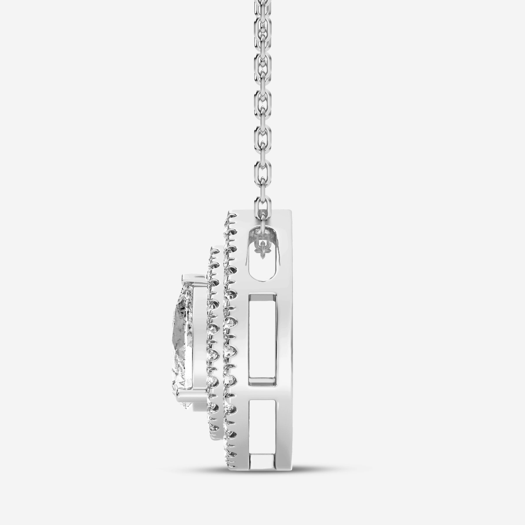 Pear Double Halo 0.66CT Lab Diamond Pendant