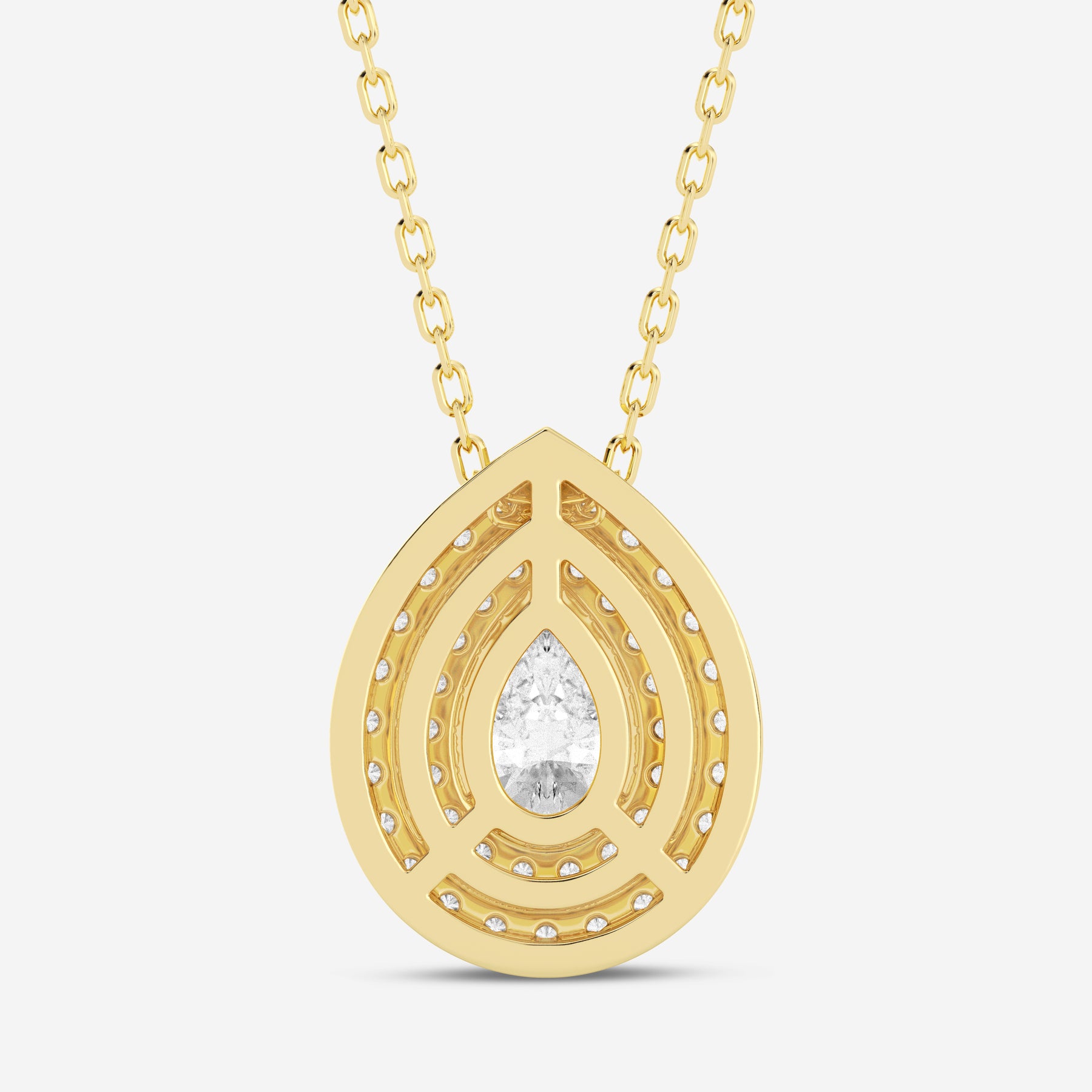 Pear Double Halo 0.66CT Lab Diamond Pendant
