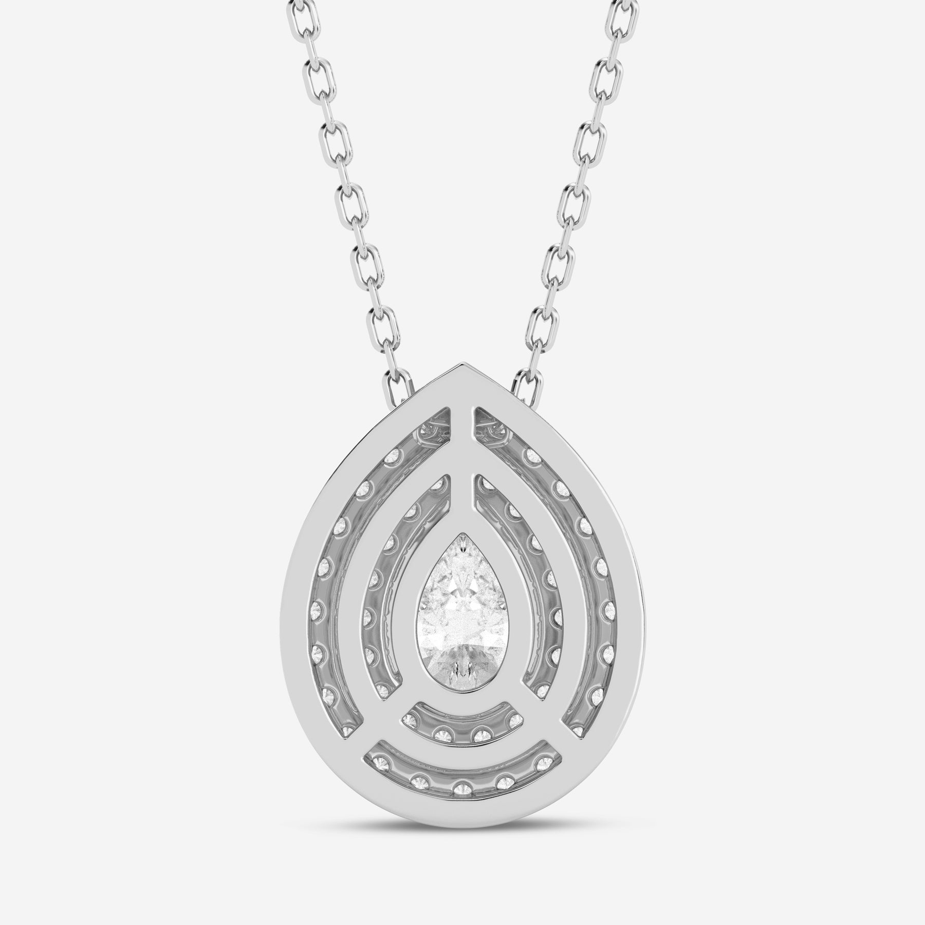Pear Double Halo 0.66CT Lab Diamond Pendant