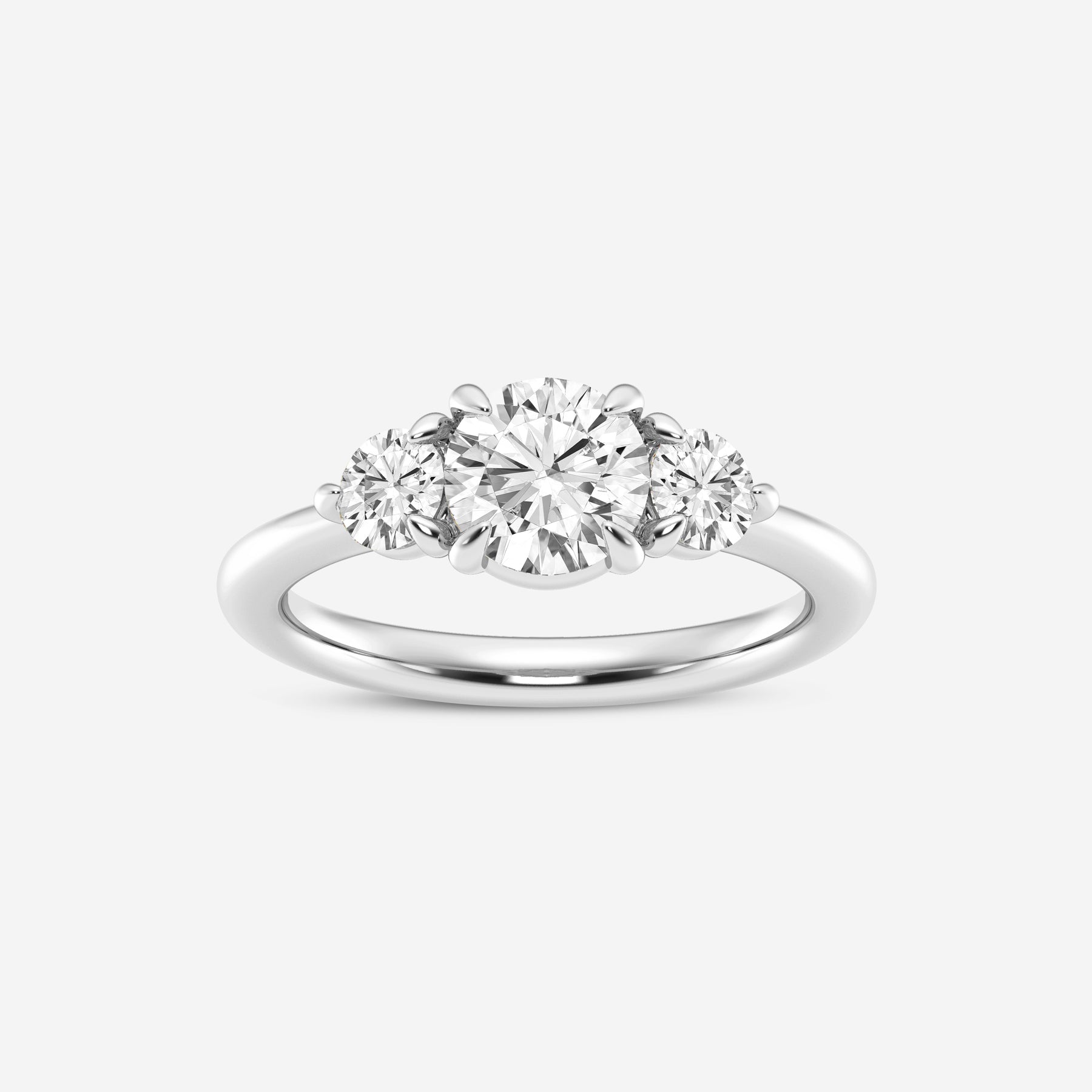 Three Stone Round Lab Diamond Ring