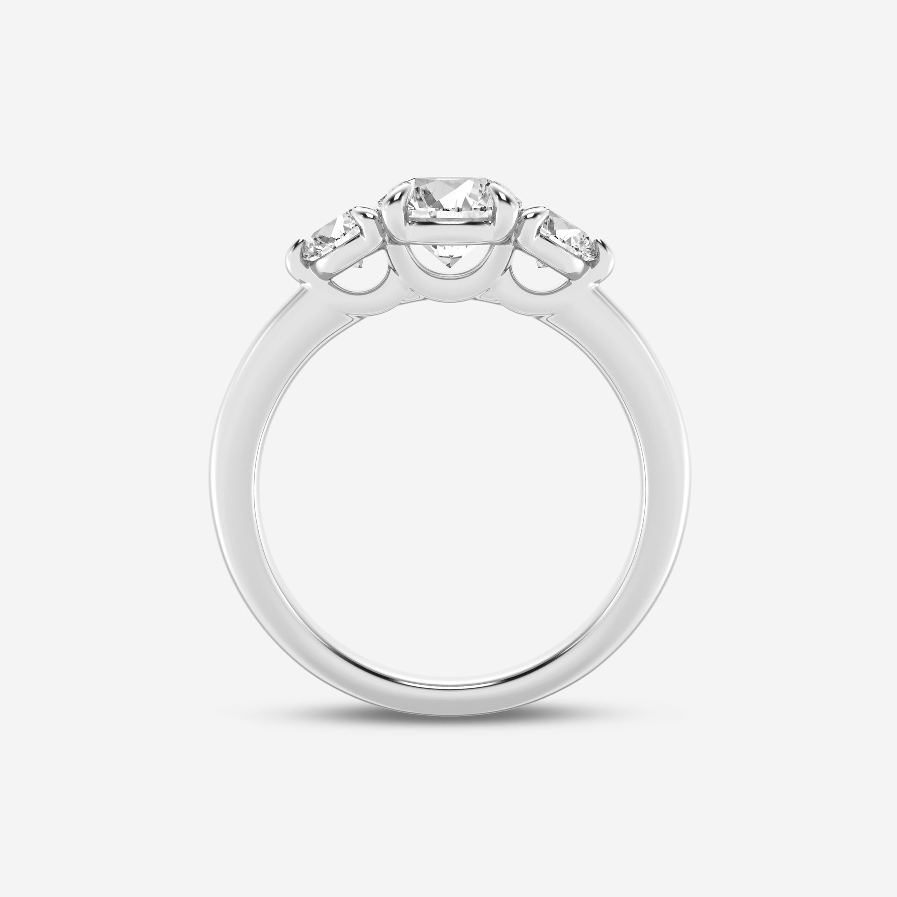 Three Stone Round Lab Diamond Ring