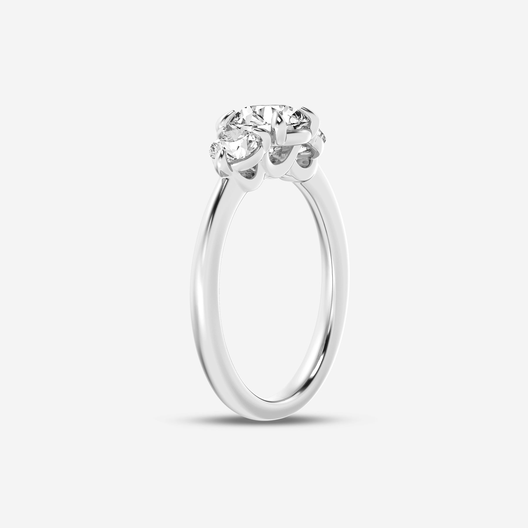 Three Stone Round Lab Diamond Ring