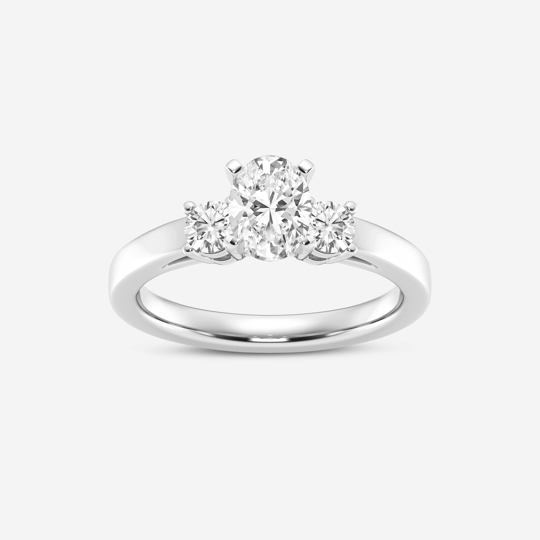 Oval Lab Diamond Three Stone Ring