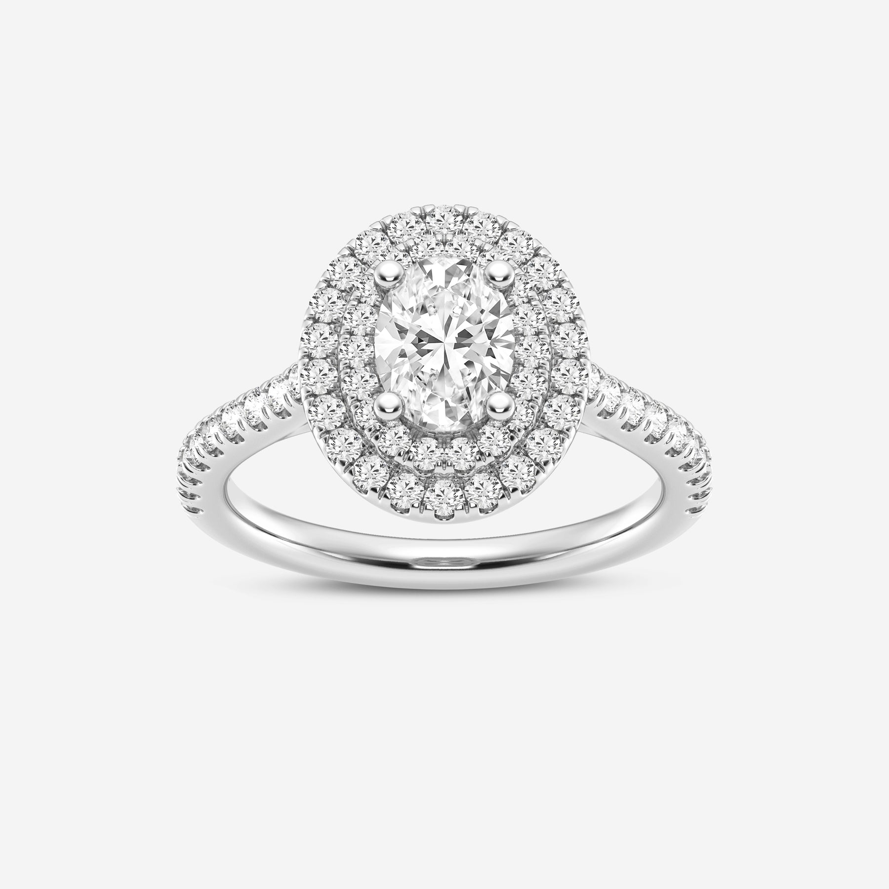 Oval Double Halo Lab Diamond Ring