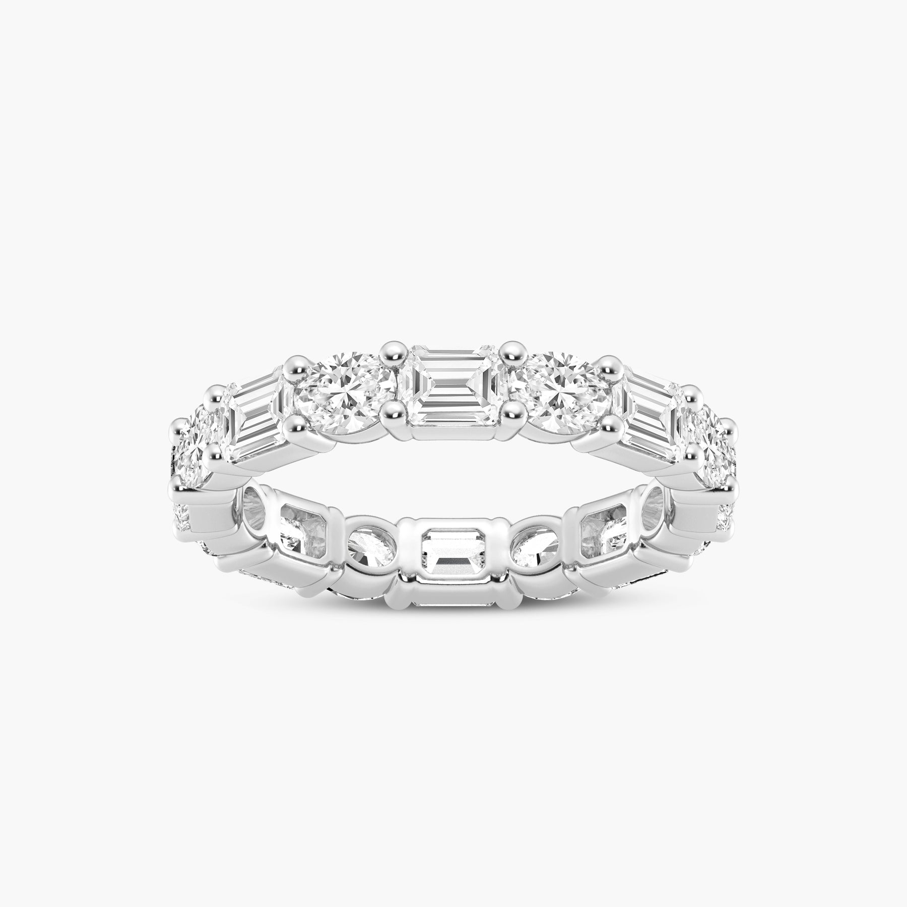 Emerald and Oval 2.94CT Lab Diamond Eternity Band