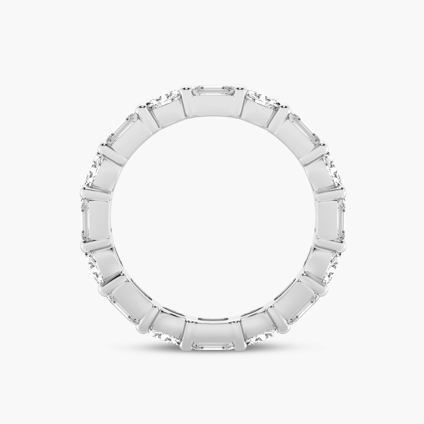 Emerald and Oval 2.94CT Lab Diamond Eternity Band