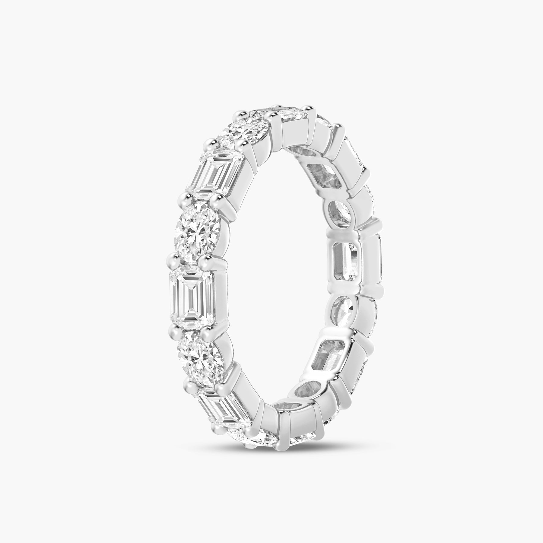 Emerald and Oval 2.94CT Lab Diamond Eternity Band