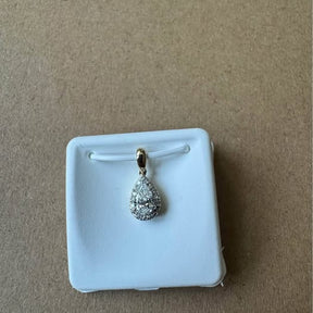 14kt Yellow Gold 0.60ct Pear shape halo Pendant
