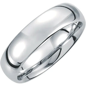 White Tungsten 6mm Half Round Band