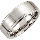 Cobalt 8mm Satin Finish Ridged Band