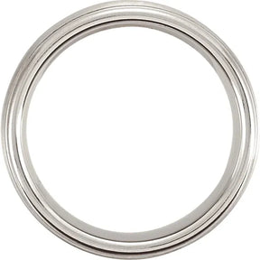 Cobalt 8mm Satin Finish Ridged Band