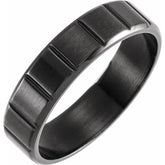 Black PVD Titanium 6mm Grooved Band