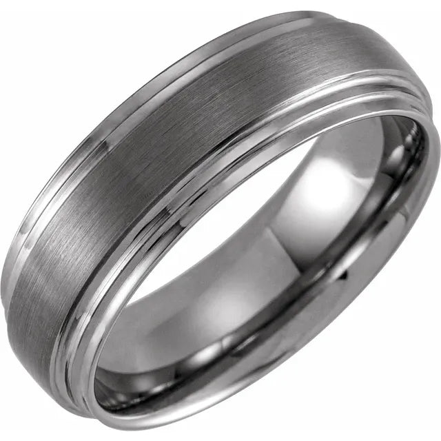 Tungsten 8mm Double Edge Band