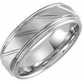 Tungsten 7mm Grooved Band with Satin Finish