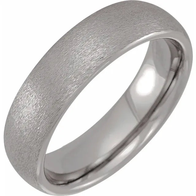 Tungsten 6mm Half-Round Band with Satin Finish