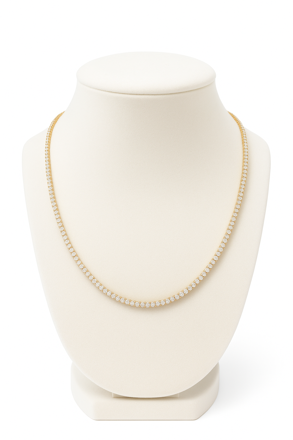 14KT YG 6.96ct Round Lab Grown Diamond Tennis Necklace