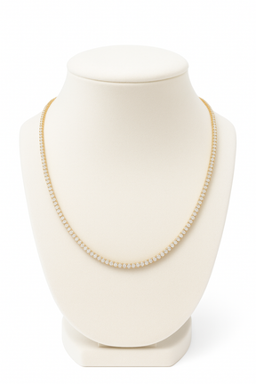14KT YG 6.96ct Round Lab Grown Diamond Tennis Necklace