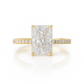 14Kt YG 4.90CT Radiant Cut Lab Grown Diamond Ring