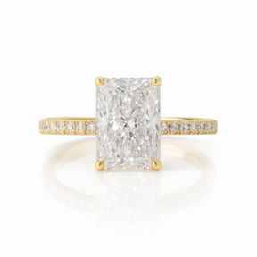 14Kt YG 4.90CT Radiant Cut Lab Grown Diamond Ring