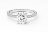 14KT White Gold Round Lab Diamond Ring