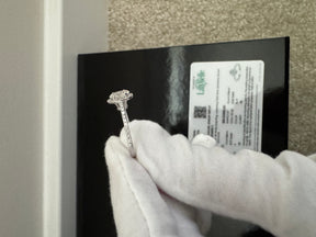 14KT White Gold Oval Halo 1.03ct Lab Diamond Ring