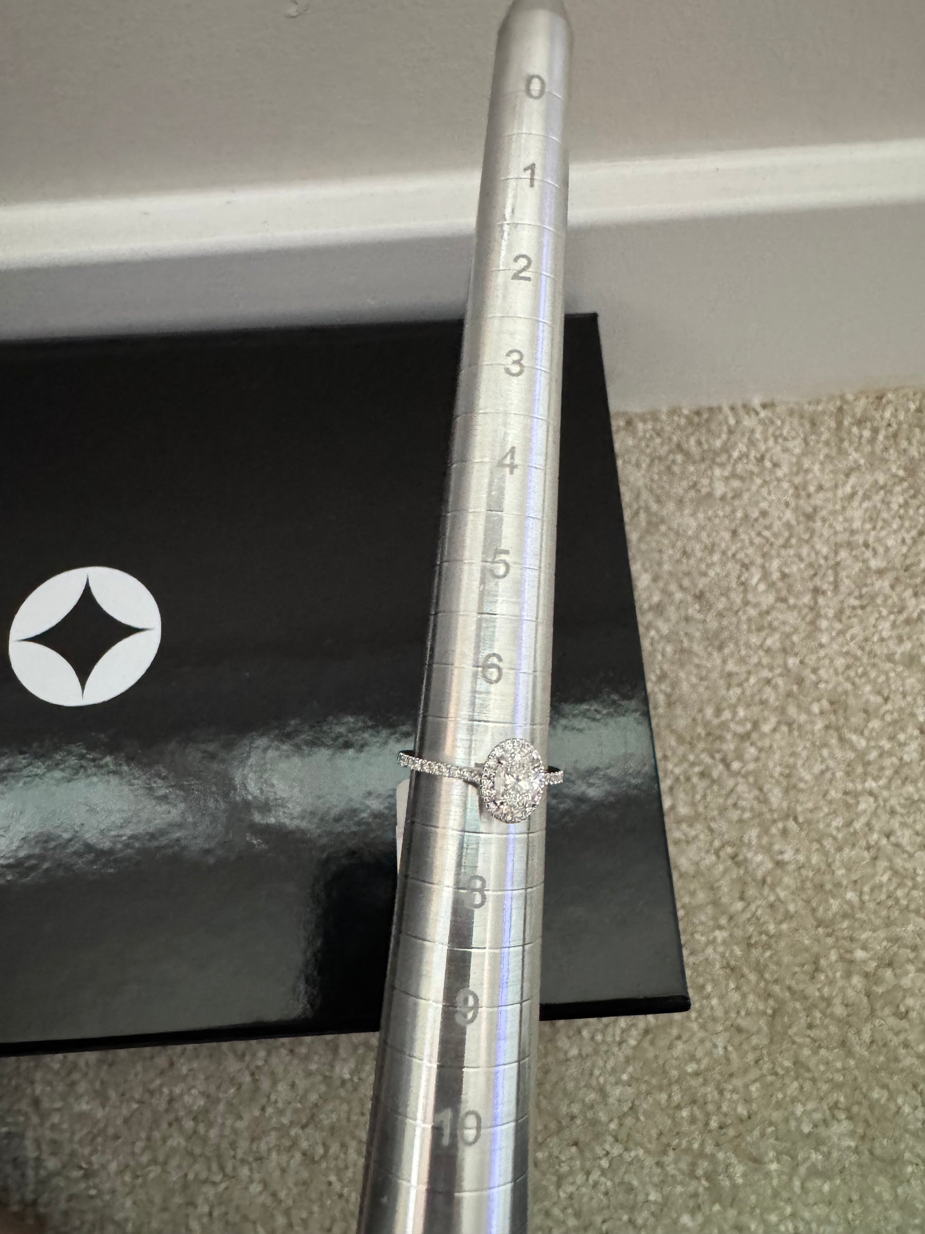 14KT White Gold Oval Halo 1.03ct Lab Diamond Ring