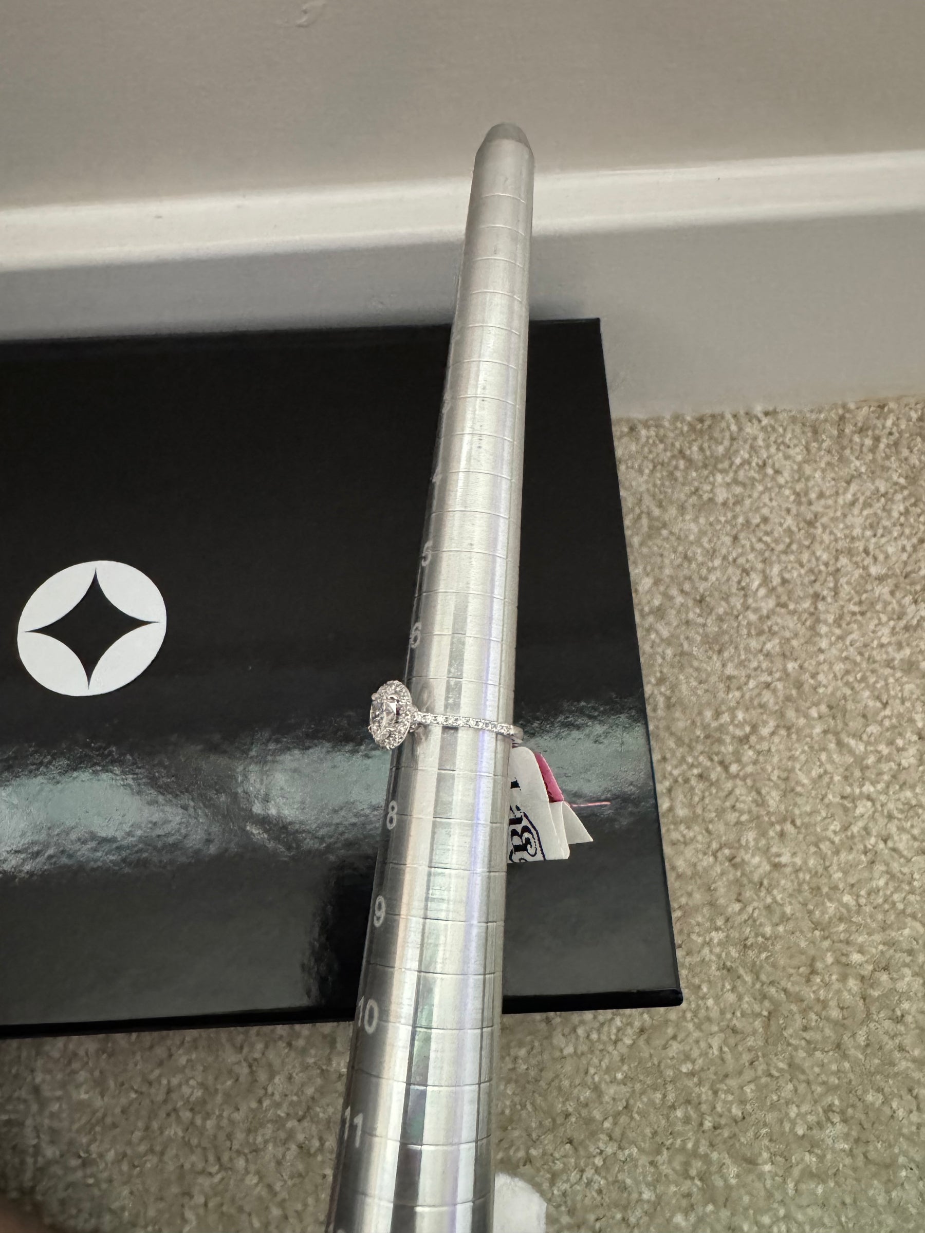 14KT White Gold Oval Halo 1.03ct Lab Diamond Ring