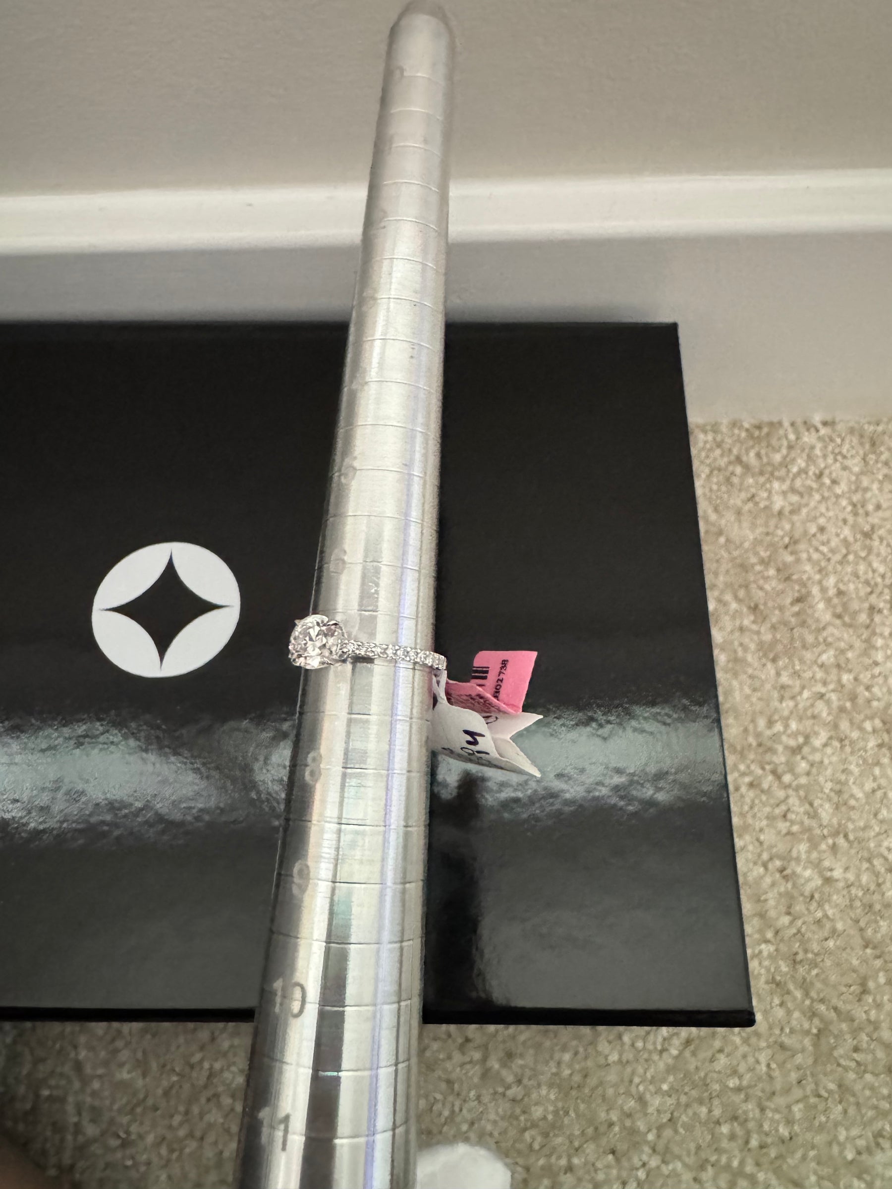 14KT White Gold Round Lab Diamond Ring