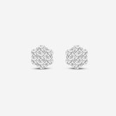 Round Flower Shape 0.45CT Lab Diamond Stud Earrings