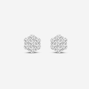 Round Flower Shape 0.45CT Lab Diamond Stud Earrings