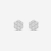 Round Flower Shape 1.00CT Lab Diamond Stud Earrings