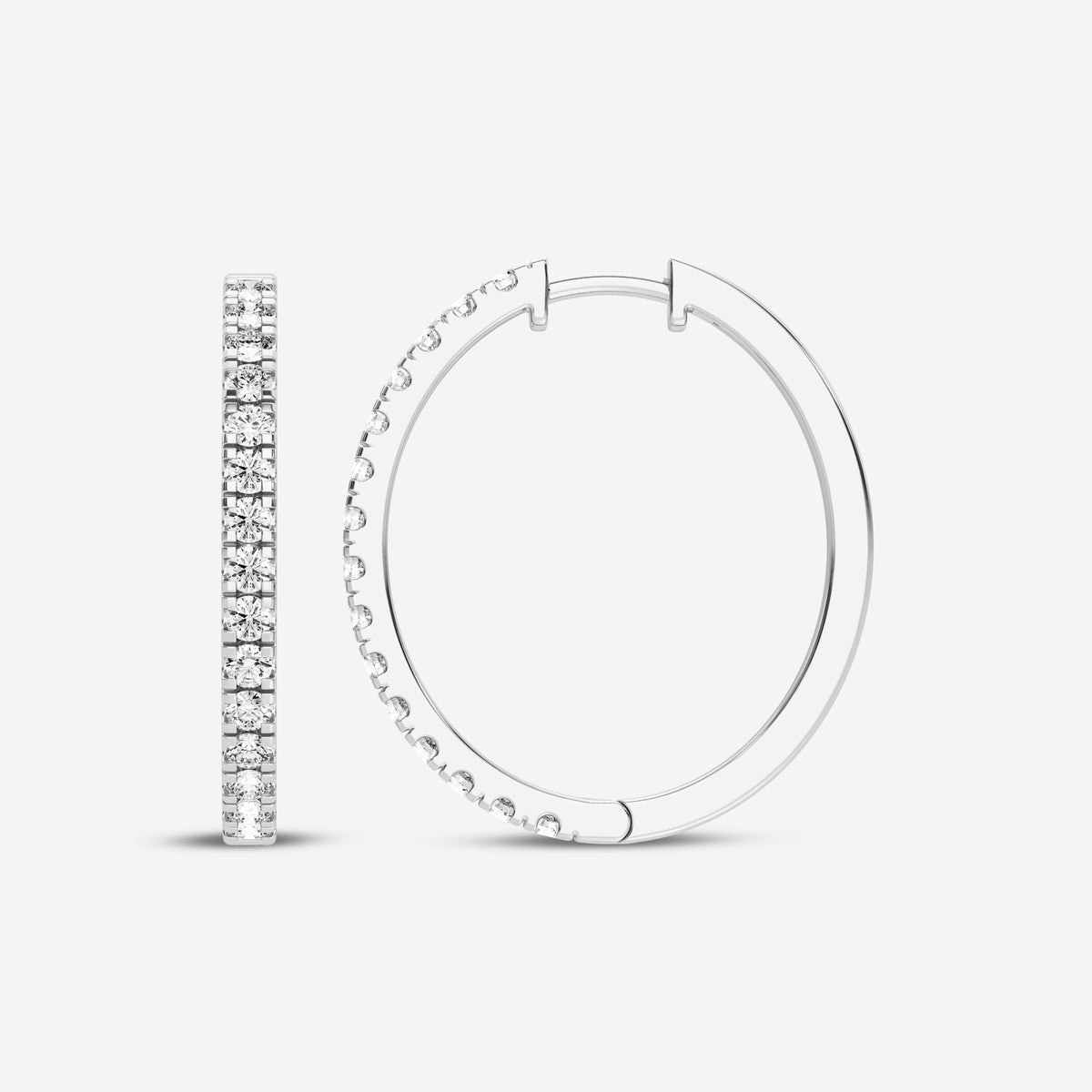 Round 0.47CT Lab Diamond Hoop Earrings