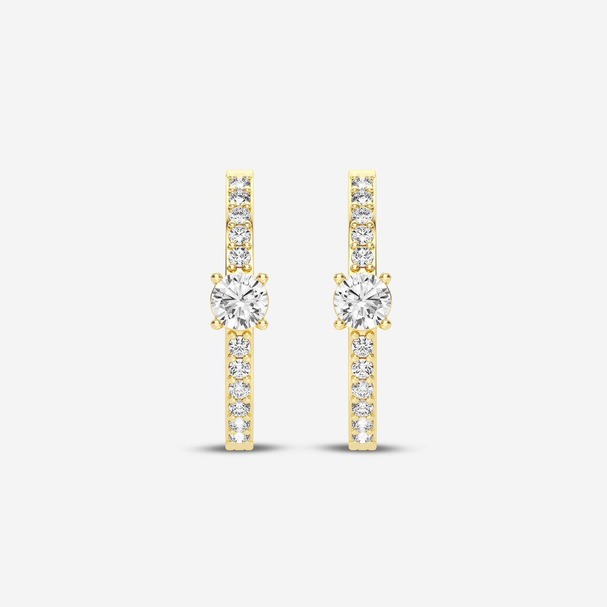 Round 0.75CT Lab Diamond Hoop Earrings