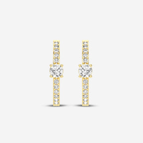 Round 0.75CT Lab Diamond Hoop Earrings