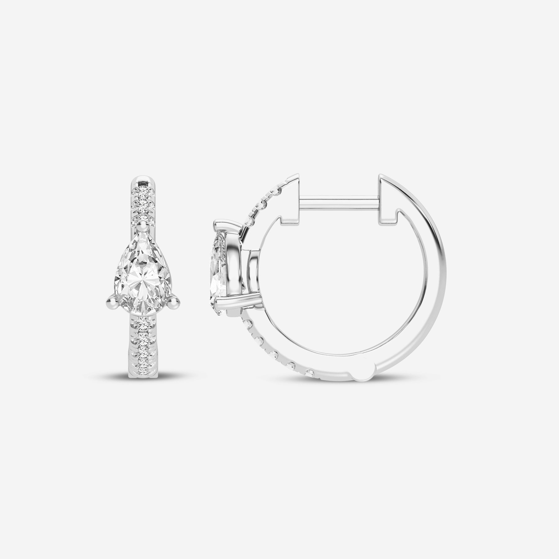 Pear 0.58CT Lab Diamond Hoop Earrings