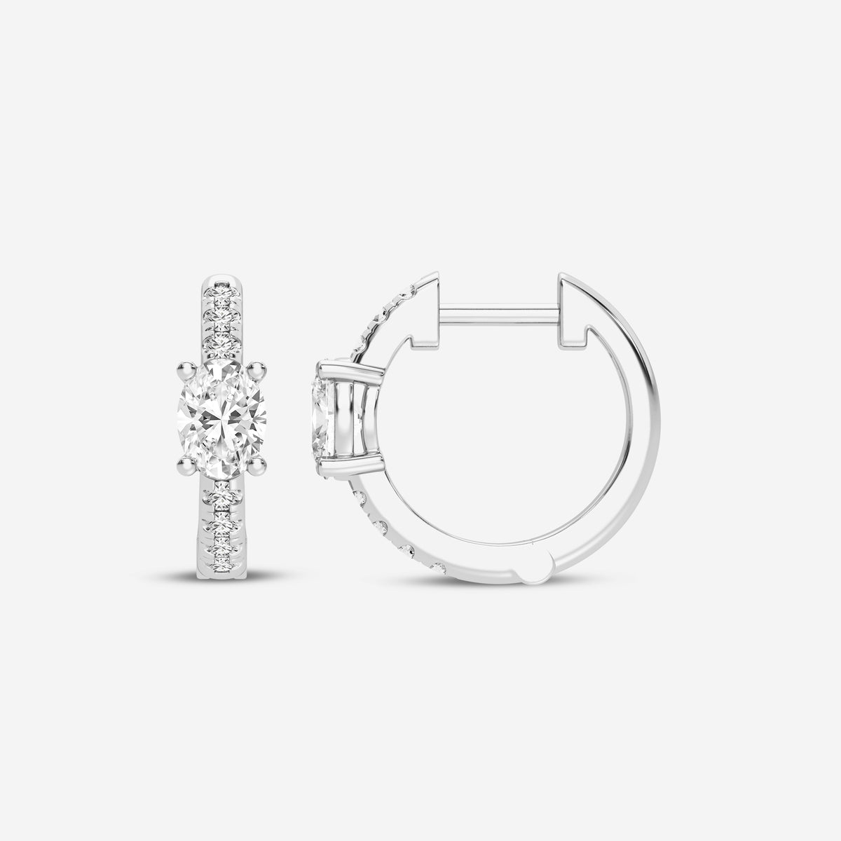 Oval 0.61CT Lab Diamond Hoop Earrings